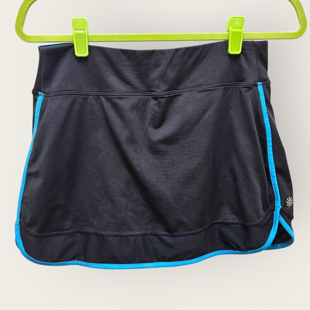 Athleta Black Blue Running Skort Skirt Shorts Athletic Workout Women's M Tennis